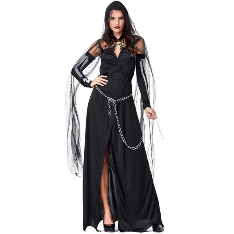 Deluxe Women Black Magic Witch Costume Halloween Sexy Adult Party Cosplay Clothing
Deluxe Women Black Magic Witch Costume Halloween Sexy Adult Party Cosplay Clothing