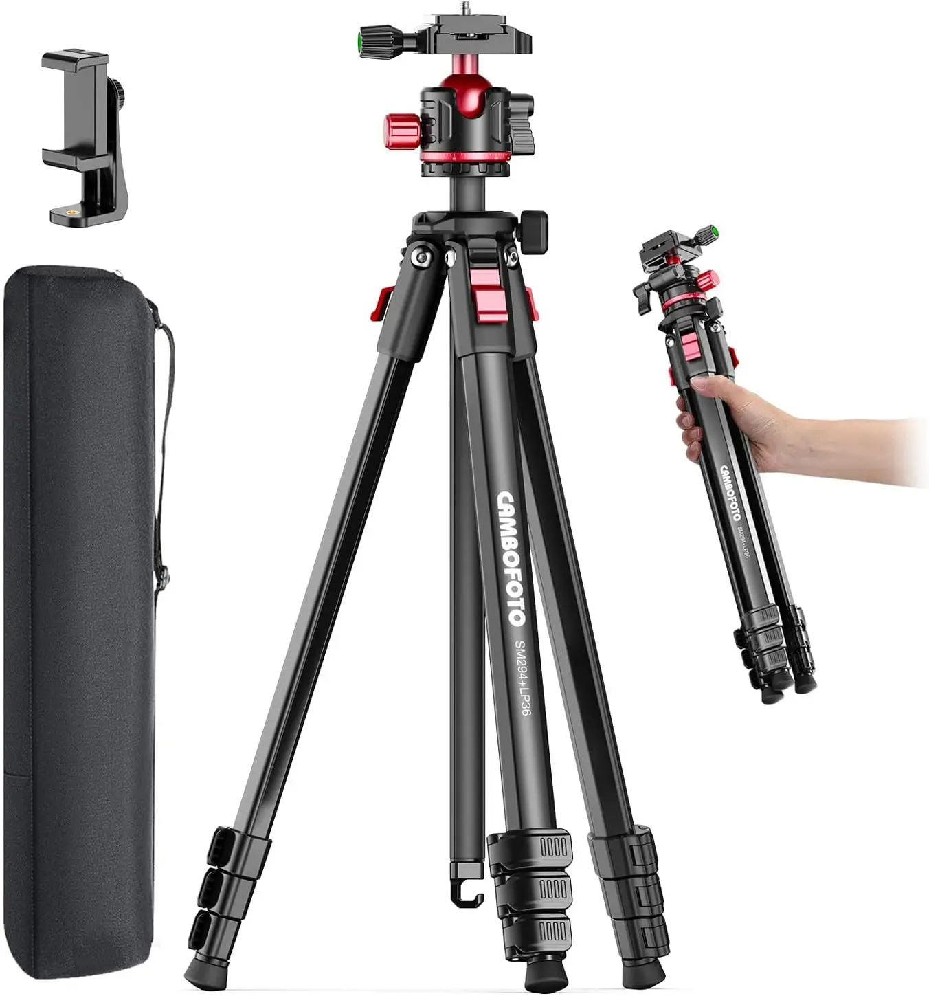 68" Lightweight Travel Camera Tripod with Ball Head, Compact Aluminum Tripod for DSLR/SLR, Supports 8.8 lbs, Weighs 2.62 lbs
68" Lightweight Travel Camera Tripod with Ball Head, Compact Aluminum Tripod for DSLR/SLR, Supports 8.8 lbs, Weighs 2.62 lbs