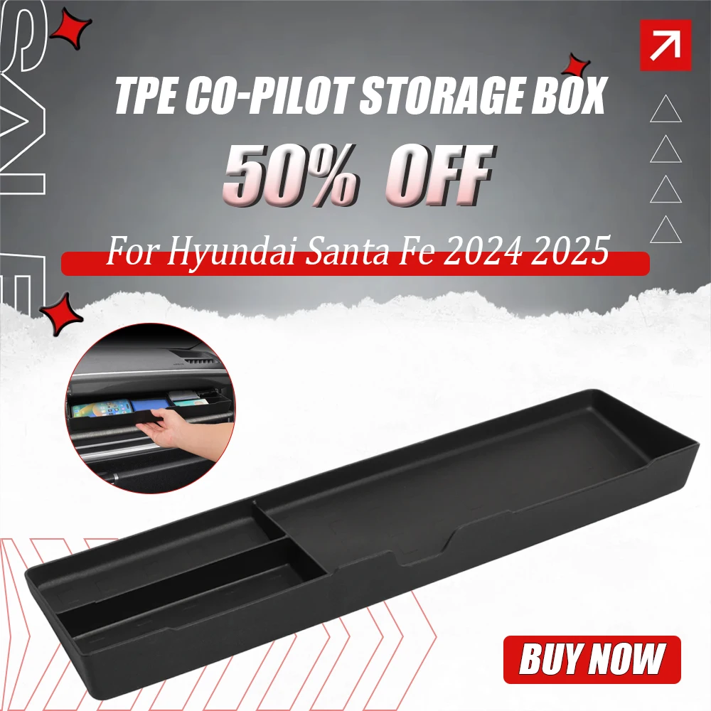 TPE Co-pilot Storage Box Drawer Tray Organizer Black for Hyundai Santa Fe 2024 2025 Car Interior Accessories
TPE Co-pilot Storage Box Drawer Tray Organizer Black for Hyundai Santa Fe 2024 2025 Car Interior Accessories