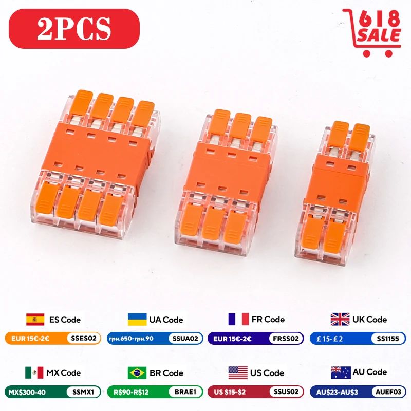 JINH 2Pcs CMK 64 Quick Lever Wire Connectors Free Splicing for Compact Pluggable Male Female Terminals Universal Blocks 450V
JINH 2Pcs CMK 64 Quick Lever Wire Connectors Free Splicing for Compact Pluggable Male Female Terminals Universal Blocks 450V