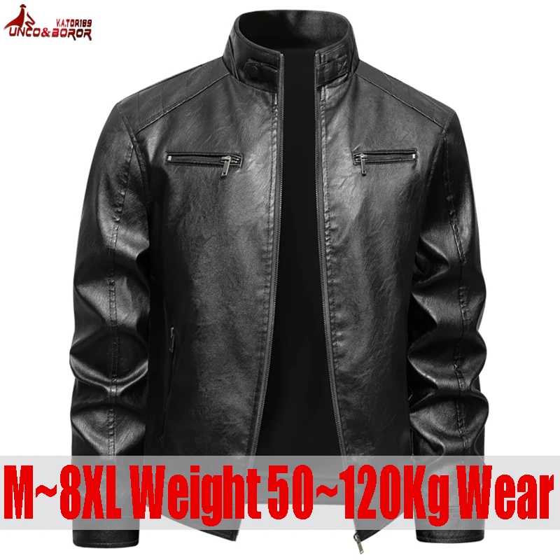 Plus Size 7XL 8XL Men's Spring Autumn Baseball Leather Jackets Motorcycle PU Jacket Man Business Black Biker Leather Suede Coats
Plus Size 7XL 8XL Men's Spring Autumn Baseball Leather Jackets Motorcycle PU Jacket Man Business Black Biker Leather Suede Coats
