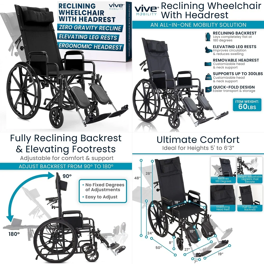 Reclining Wheelchair with Elevating Leg Rests Heavy Duty Recliner Wheel Chair for Seniors amp Adults Wide 18 Seat, up to 300lbs
Reclining Wheelchair with Elevating Leg Rests Heavy Duty Recliner Wheel Chair for Seniors amp Adults Wide 18 Seat, up to 300lbs