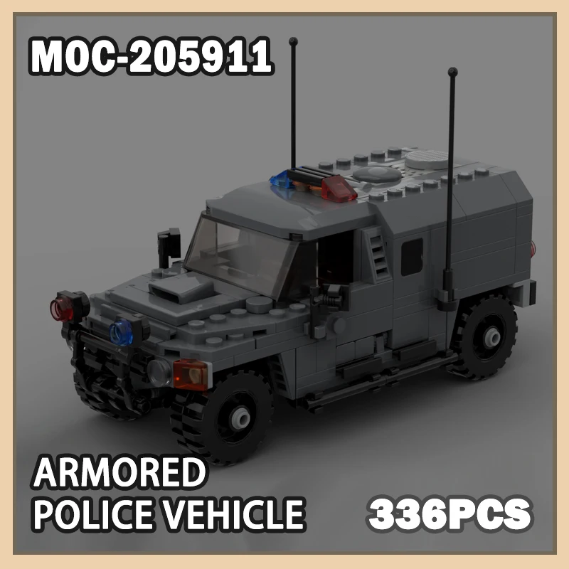 MOC-205911 Military War Armored Vehicle Police City Building Block Model Brick Set Creative Gifts Miniature DIY Beginner 336PCS
MOC-205911 Military War Armored Vehicle Police City Building Block Model Brick Set Creative Gifts Miniature DIY Beginner 336PCS