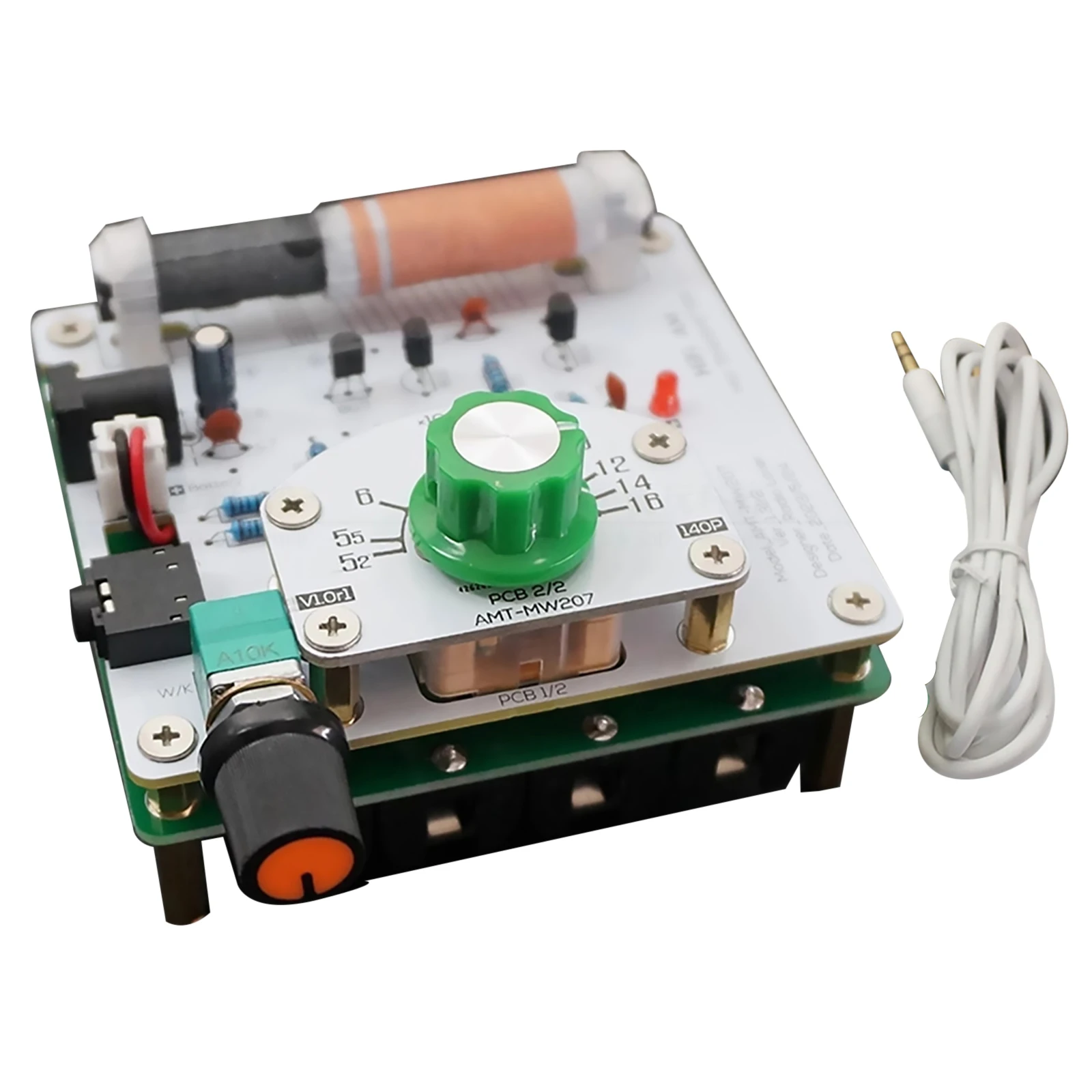 AMT-MW207 Medium Wave Radio Transmitter High Fidelity AM Radio Transmitter DIY Circuit Board 525~1605kHz 6V With 3.5mm Cable
AMT-MW207 Medium Wave Radio Transmitter High Fidelity AM Radio Transmitter DIY Circuit Board 525~1605kHz 6V With 3.5mm Cable