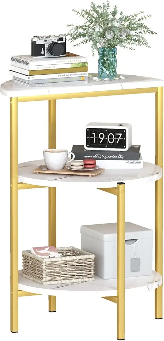 Marble Side End Table, 3-Tier Soa Side Table,Small Round Coee Table Bede Table, Table w/Metal e or Living Room Bedroom, White+Go
Marble Side End Table, 3-Tier Soa Side Table,Small Round Coee Table Bede Table, Table w/Metal e or Living Room Bedroom, White+Go
