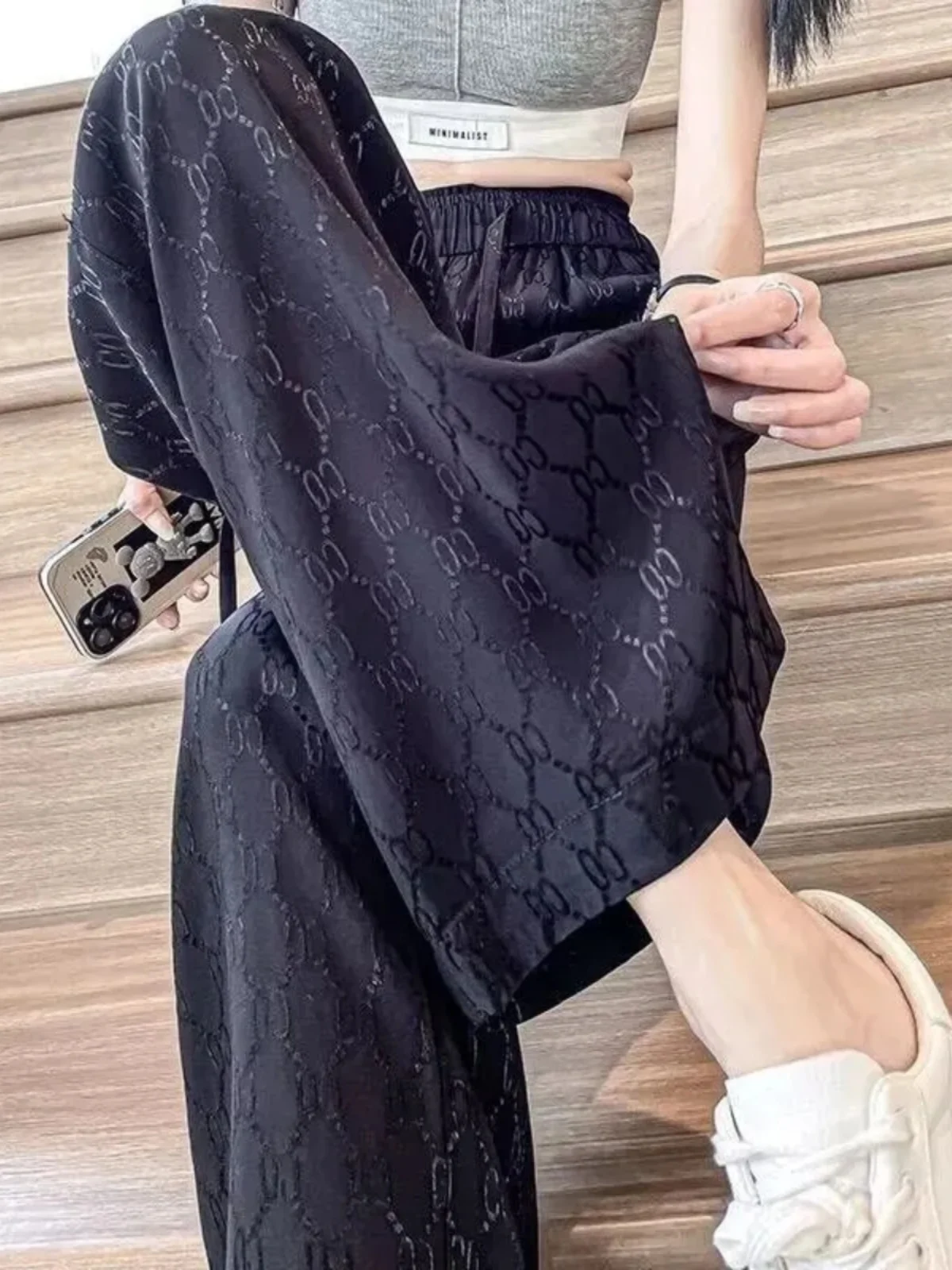 Black Floral Embroidery Wide Leg Pants Women Summer Thin Drape Loose Slimming Casual Straight Floor-Length Pants
Black Floral Embroidery Wide Leg Pants Women Summer Thin Drape Loose Slimming Casual Straight Floor-Length Pants