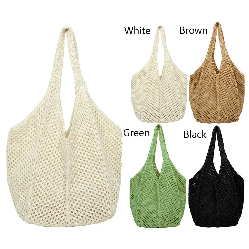 Women Crochet Tote Bag Hollow Out Tote Bag Large Capacity Simple Shopping Bag Solid Color Casual Handbag Vintage Vacation Bag
Women Crochet Tote Bag Hollow Out Tote Bag Large Capacity Simple Shopping Bag Solid Color Casual Handbag Vintage Vacation Bag