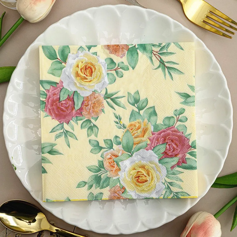 20pcs/bag 33x33cm Vintage Flower Printed Wood Pulp Disposable Napkins Wedding Party Decoration Placemats Bone Bart Paper
20pcs/bag 33x33cm Vintage Flower Printed Wood Pulp Disposable Napkins Wedding Party Decoration Placemats Bone Bart Paper