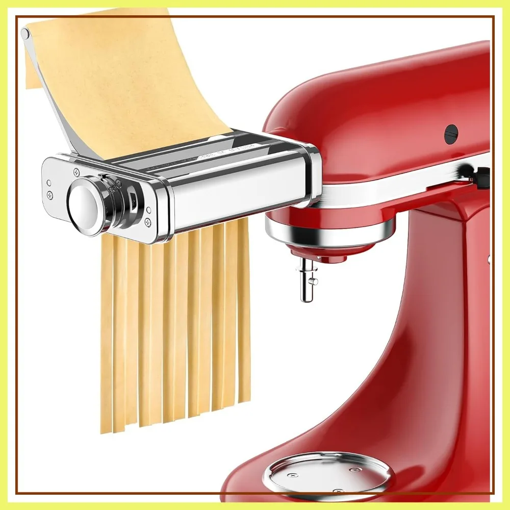 3 in 1 Pasta Attachment for Stand Mixer, Stainless Steel Roller, Spaghetti & Fettuccine Cutter with Brush
3 in 1 Pasta Attachment for Stand Mixer, Stainless Steel Roller, Spaghetti & Fettuccine Cutter with Brush