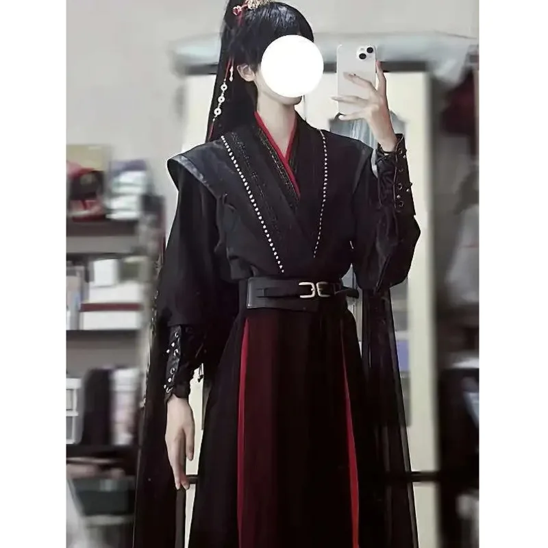 Men's Hanfu Dress Ancient Style Cosplay Suit Chivalrous Cosplay Set Female Chivalrous Style Youthful And Powerful Outfit Black
Men's Hanfu Dress Ancient Style Cosplay Suit Chivalrous Cosplay Set Female Chivalrous Style Youthful And Powerful Outfit Black