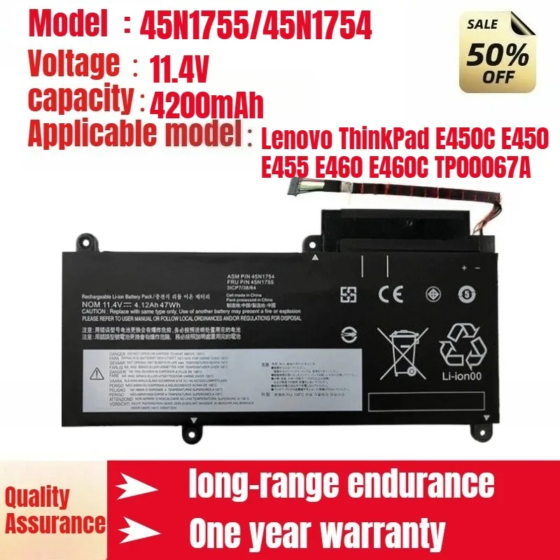 45N1755/54 Lenovo notebook battery for Lenovo ThinkPad E450C E450 E455 E460 E460C TP00067A new large capacity battery
45N1755/54 Lenovo notebook battery for Lenovo ThinkPad E450C E450 E455 E460 E460C TP00067A new large capacity battery