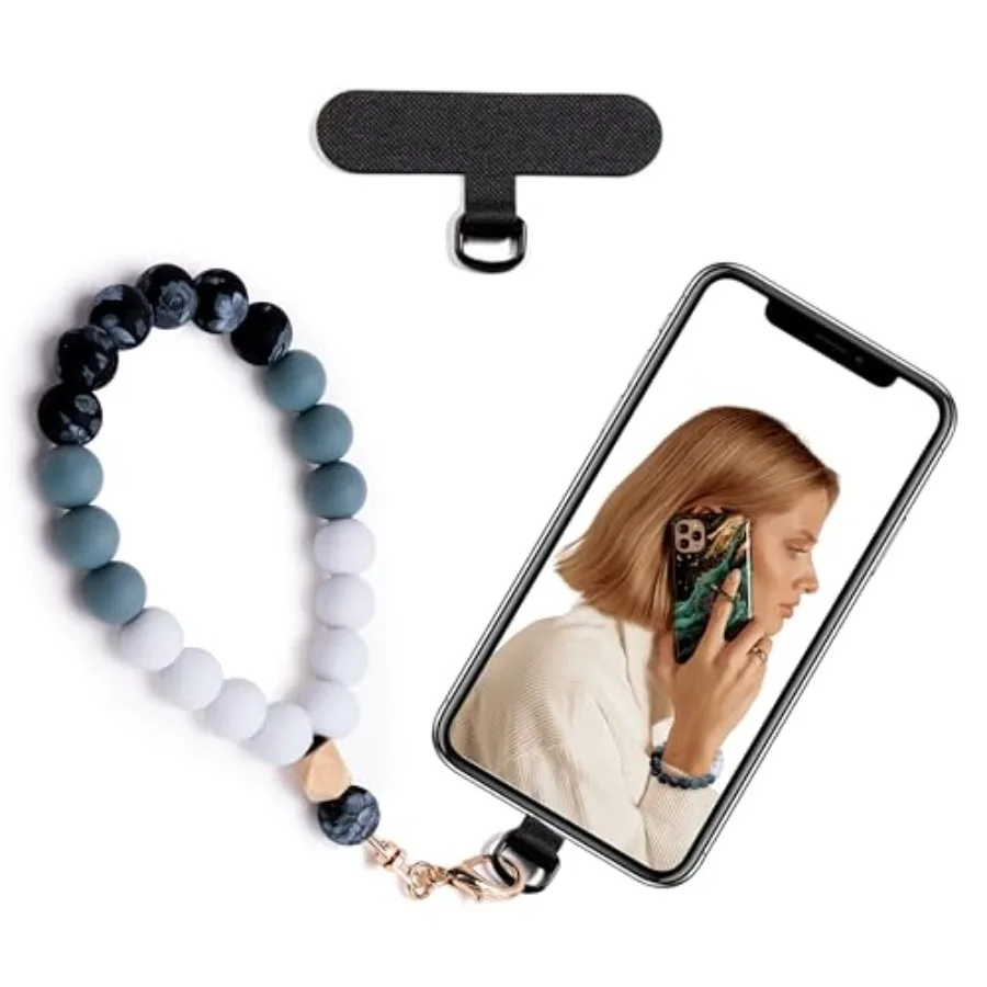 Silicone Beaded Phone Wrist Strap, phone bracelet strap with Tether Tab, Elastic Hands-Free wristlet strap
Silicone Beaded Phone Wrist Strap, phone bracelet strap with Tether Tab, Elastic Hands-Free wristlet strap