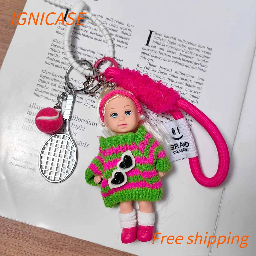 IGNICASE New Cute Mini Red and Green Sweater Doll Pendant Rose Red Tennis Keychain Personalized Girls Bag Pendant Accessories
IGNICASE New Cute Mini Red and Green Sweater Doll Pendant Rose Red Tennis Keychain Personalized Girls Bag Pendant Accessories