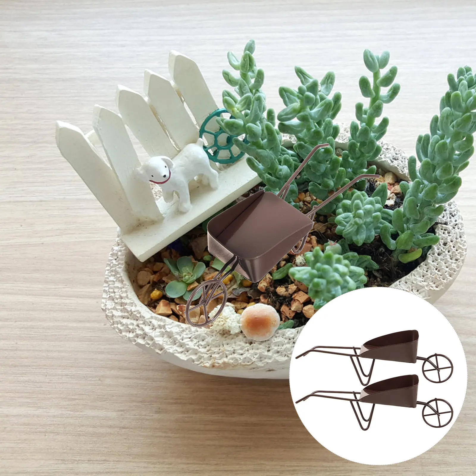 2Pcs Mini Vintage Metal Barrow Retro Iron Wheelbarrow for Dollhouse Miniature Garden Scene Photography Prop
2Pcs Mini Vintage Metal Barrow Retro Iron Wheelbarrow for Dollhouse Miniature Garden Scene Photography Prop