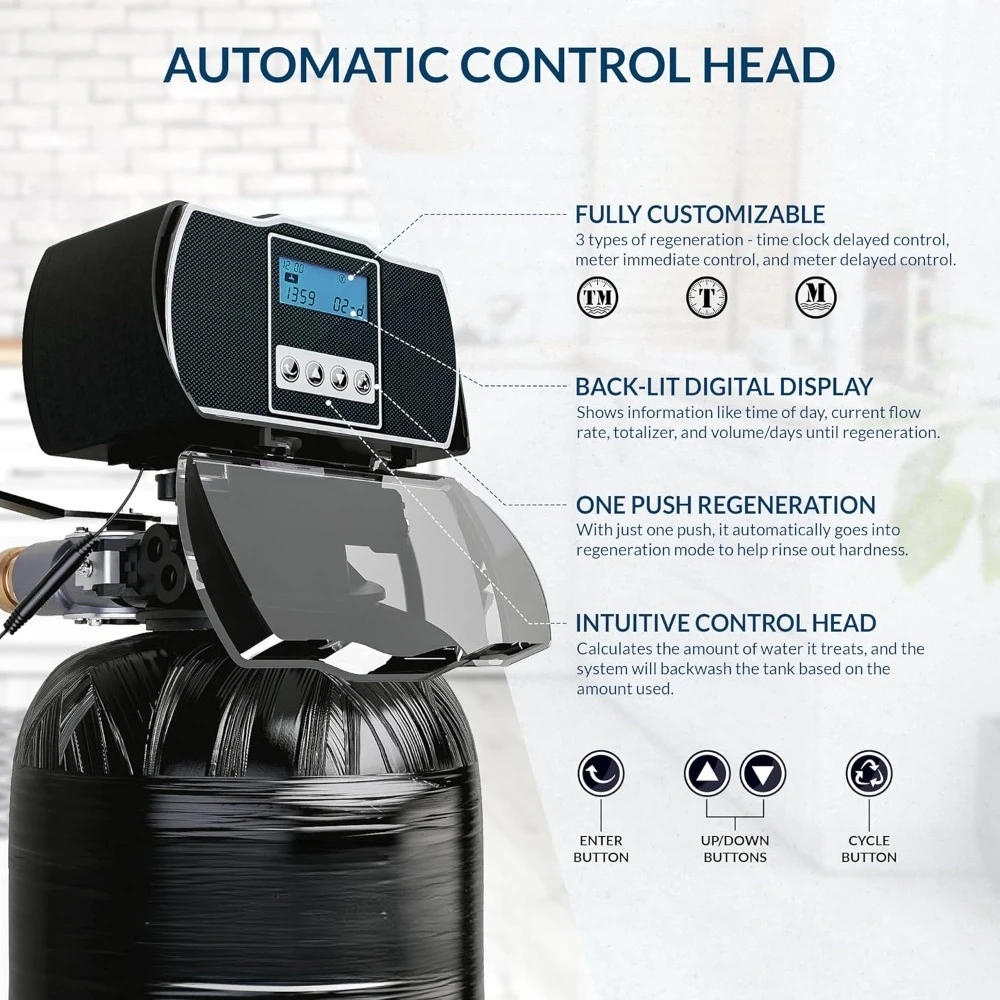 US Shipping Hot New Automatic Digital Metered Whole House Water Softener 72K Grains for 6+ Bathrooms High Performance Reduces
US Shipping Hot New Automatic Digital Metered Whole House Water Softener 72K Grains for 6+ Bathrooms High Performance Reduces