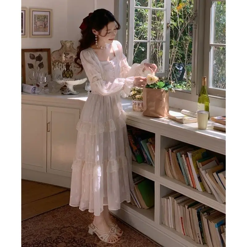Korean Chic White Floral Midi Dress Women's Long Ladies Spring Autumn Elegant Fashion Full Sleeve es for Women Q472
Korean Chic White Floral Midi Dress Women's Long Ladies Spring Autumn Elegant Fashion Full Sleeve es for Women Q472