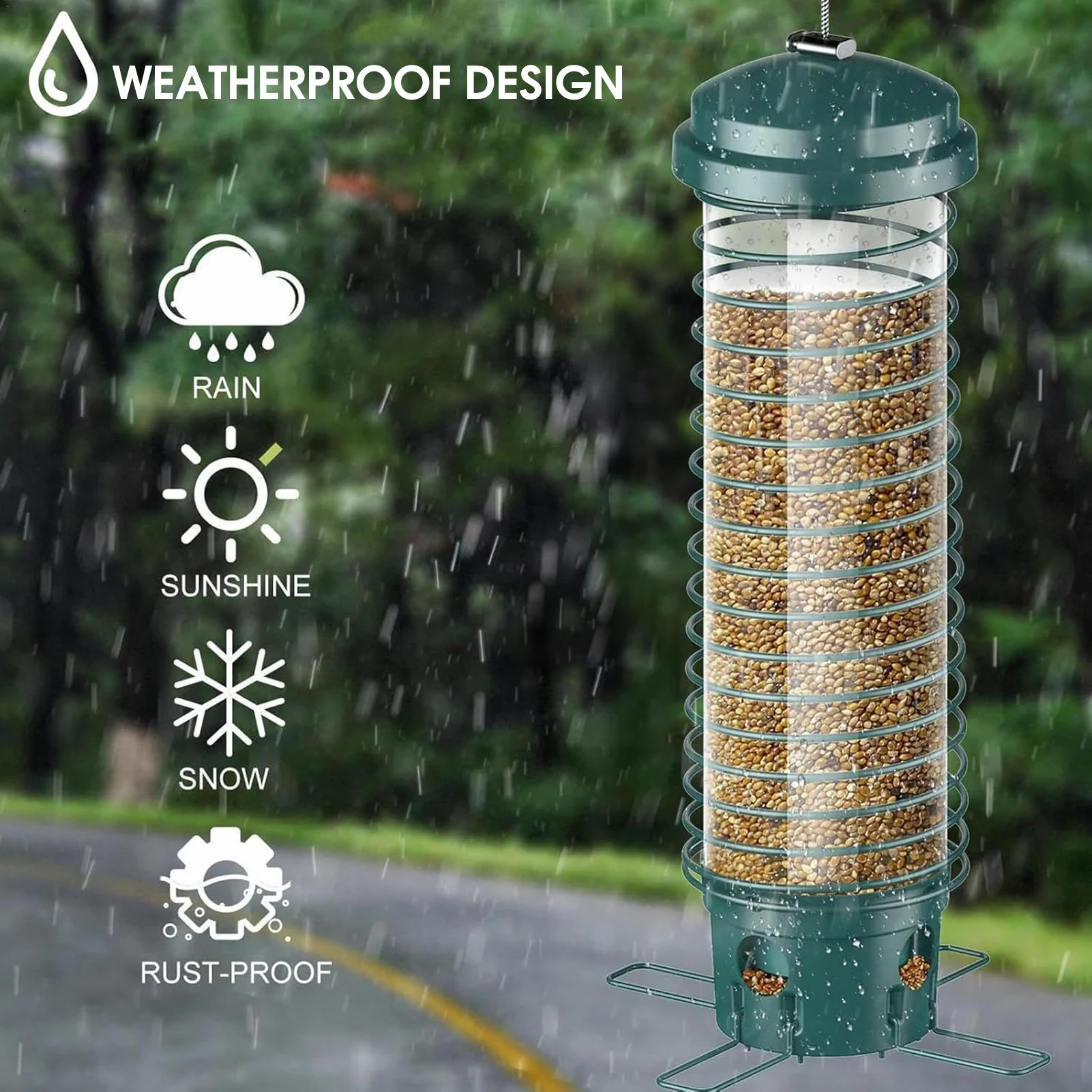 Anti Squirrel Bird Feeding Station Durbale Squirrel-proof Structure Design for Outdoors Garden Hanging
Anti Squirrel Bird Feeding Station Durbale Squirrel-proof Structure Design for Outdoors Garden Hanging