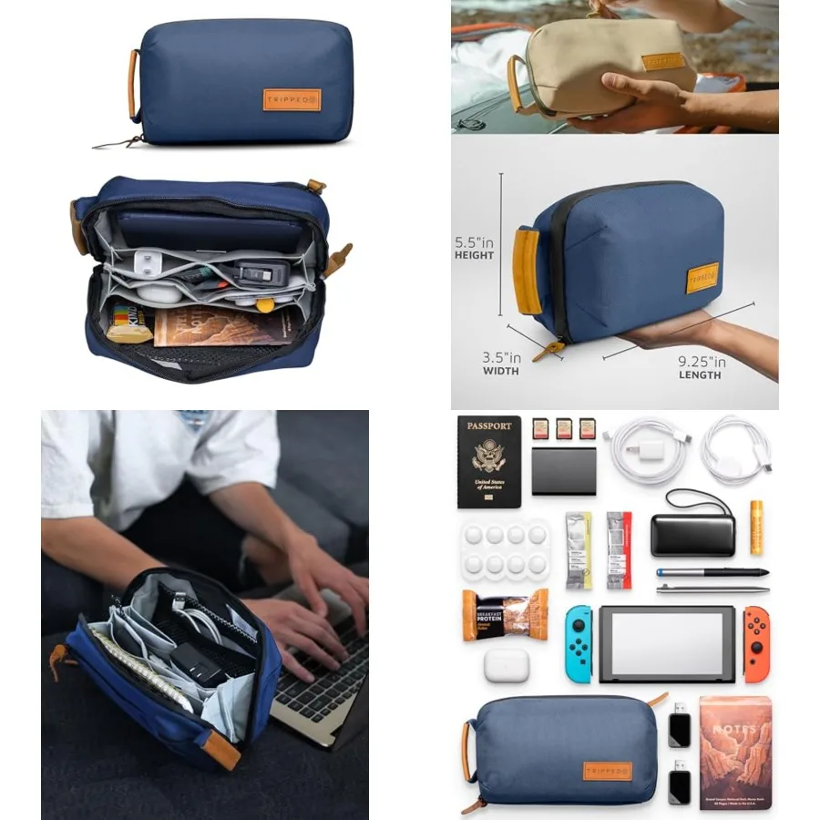 Tech Bag Organizer - Small Electronics Organizer Pouch for Travel - Premium Travel Case with Leather Accents - Mesh Pocket for
Tech Bag Organizer - Small Electronics Organizer Pouch for Travel - Premium Travel Case with Leather Accents - Mesh Pocket for