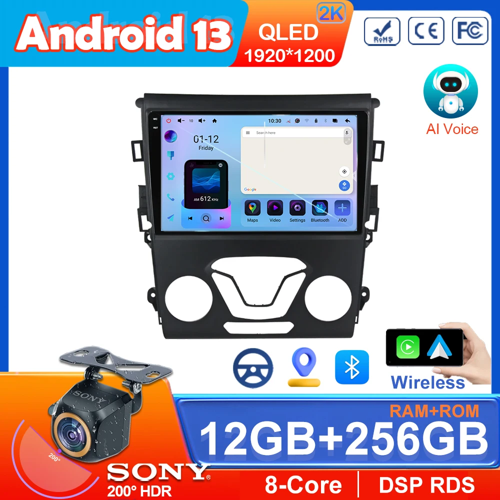 Android 13 для Ford Mondeo 5 2014-2019 мультимедийный экран автомобильный GPS-навигатор авторадиоприемник стерео радио NO 2DIN
Android 13 для Ford Mondeo 5 2014-2019 мультимедийный экран автомобильный GPS-навигатор авторадиоприемник стерео радио NO 2DIN