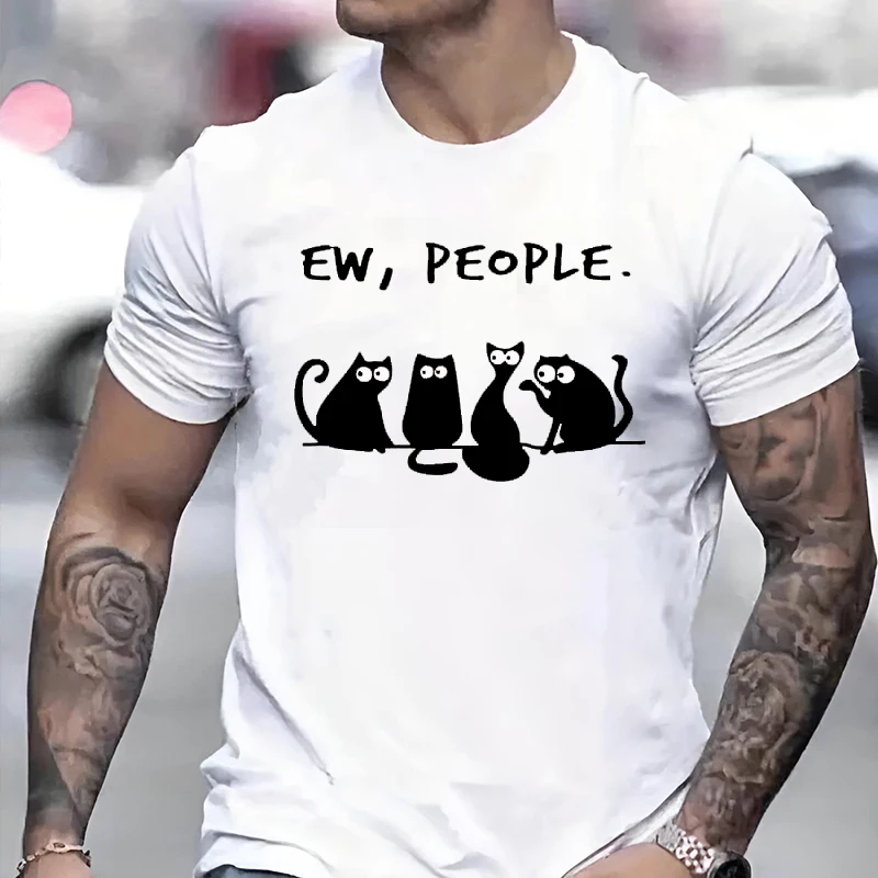 American Vintage Designed Men Woman T-shirt Ew People Letter Print Couple Tee Funny Harajuku Cartoon Black Cat Pattern Clothing
American Vintage Designed Men Woman T-shirt Ew People Letter Print Couple Tee Funny Harajuku Cartoon Black Cat Pattern Clothing