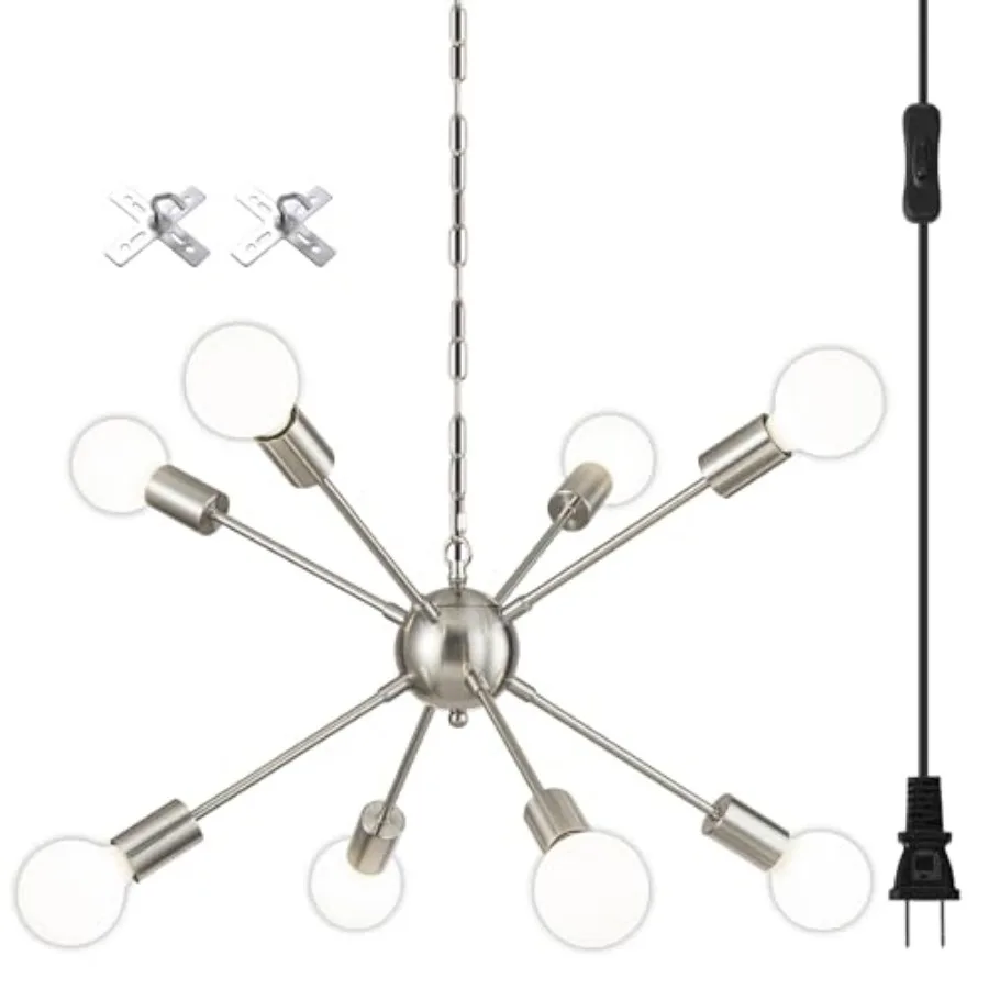 Plug-in Sputnik Chandeliers Modern Sputnik Lighting Fixture with Adjustable Height for Dining Room Living Room Kitchen Bedroom
Plug-in Sputnik Chandeliers Modern Sputnik Lighting Fixture with Adjustable Height for Dining Room Living Room Kitchen Bedroom
