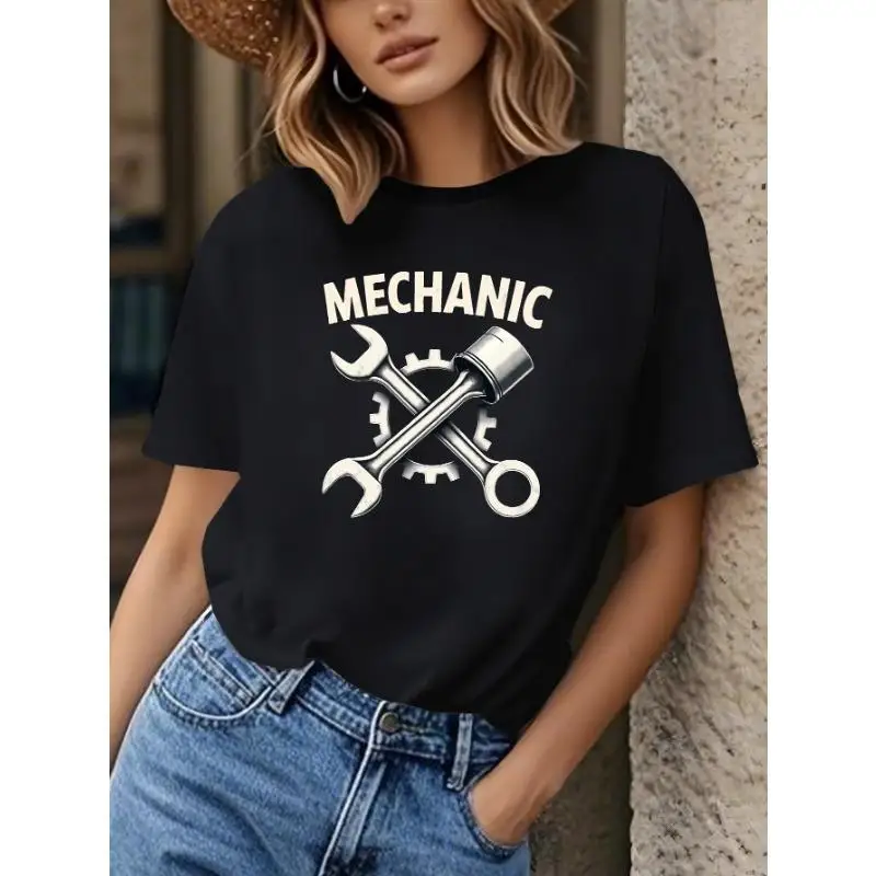 Women Mechanic T-Shirt Auto Repair Tool Wrench Piston Graphic Tee Garage Workshop Job Pride Casual Top Gift
Women Mechanic T-Shirt Auto Repair Tool Wrench Piston Graphic Tee Garage Workshop Job Pride Casual Top Gift