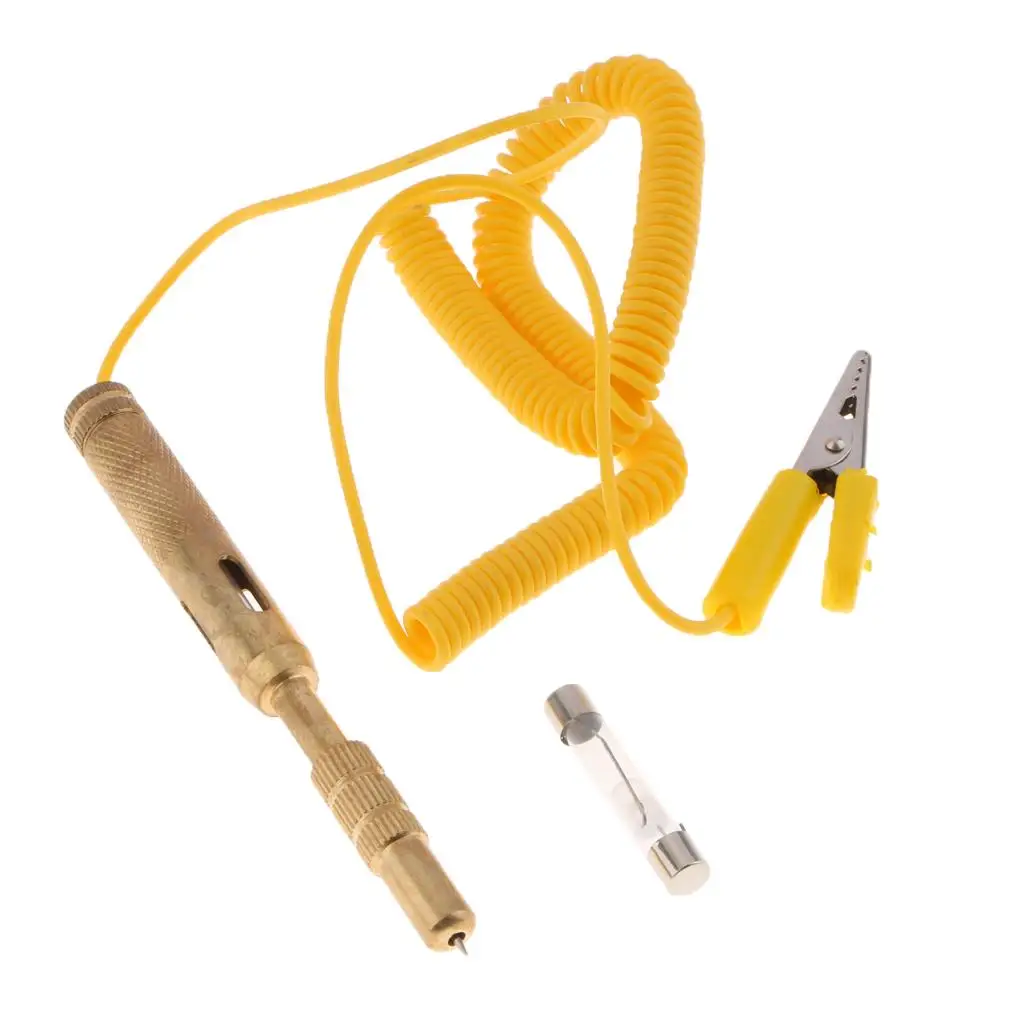 Car Truck Motorcycle Circuit Voltage Tester 6V 12V 24V Probe Pencil with Ground Wire for Automotive Wiring and Fuse Testing
Car Truck Motorcycle Circuit Voltage Tester 6V 12V 24V Probe Pencil with Ground Wire for Automotive Wiring and Fuse Testing