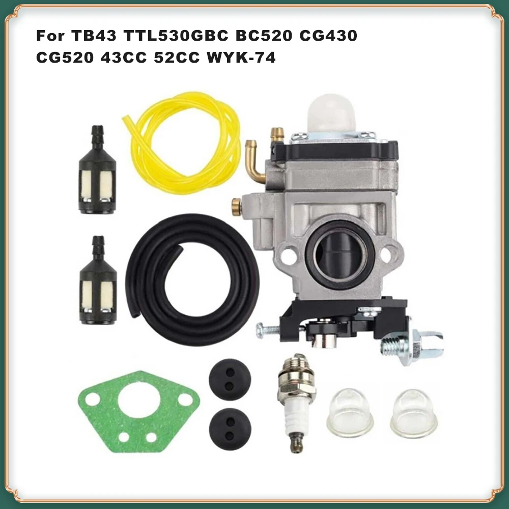 43CC 52CC Universal Carburetor for TB43 TTL530GBC BC520 CG430 CG520 WYK-74 Chainsaw and Brush Cutter/ Lawn Mower Carburetor
43CC 52CC Universal Carburetor for TB43 TTL530GBC BC520 CG430 CG520 WYK-74 Chainsaw and Brush Cutter/ Lawn Mower Carburetor