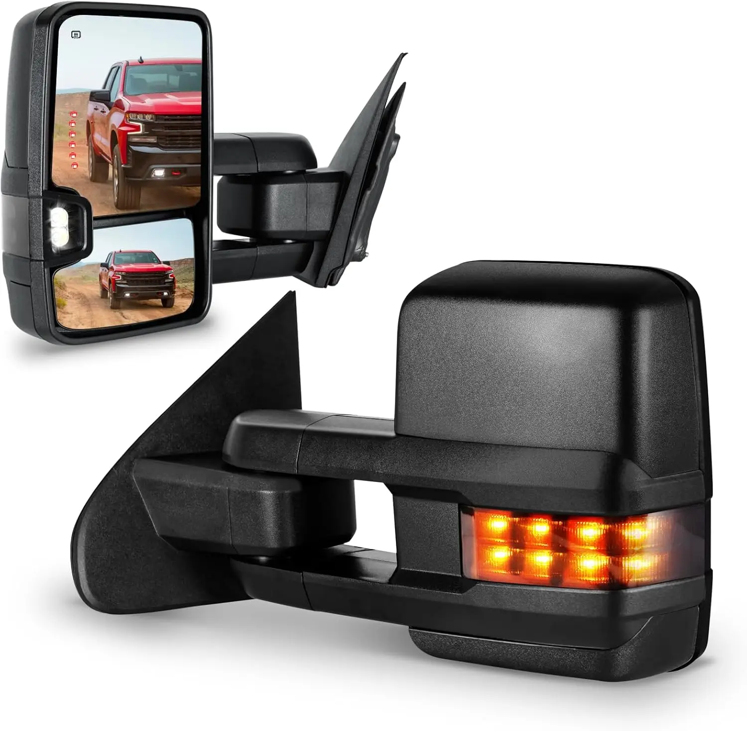 Towing for Chevy Silverado/GMC Sierra 2014 - 2019, Turn Signal/Running Lights, Power Heated, Textured Black
Towing for Chevy Silverado/GMC Sierra 2014 - 2019, Turn Signal/Running Lights, Power Heated, Textured Black