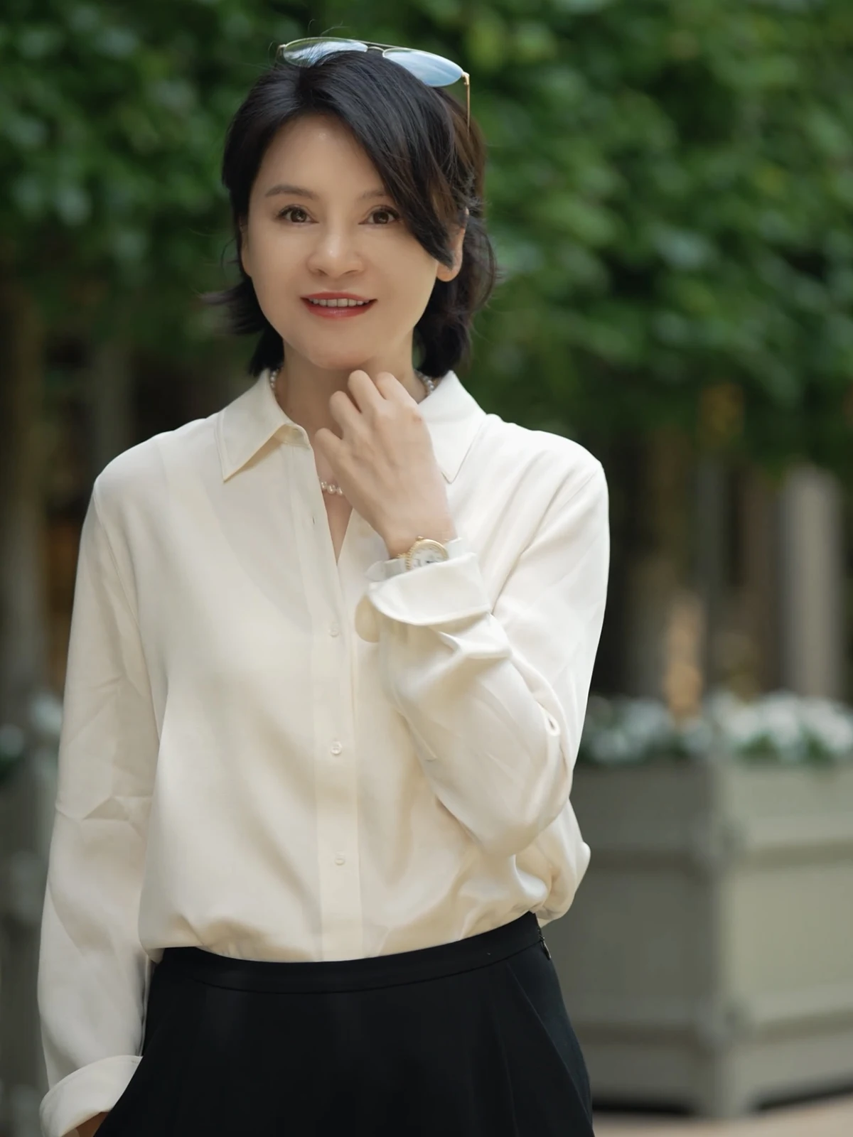 Sli Blue White Silk irt Elastic Heavy Wrinkle Silk Commute Versatile Top I Am Capricorn RC24CCS00 Long Sve
Sli Blue White Silk irt Elastic Heavy Wrinkle Silk Commute Versatile Top I Am Capricorn RC24CCS00 Long Sve