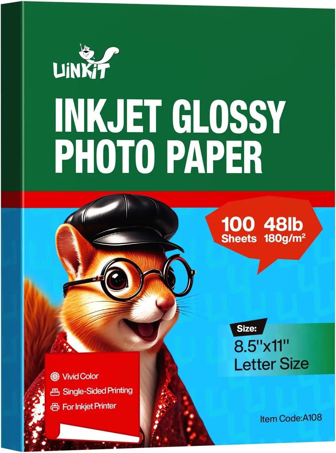 100 листов глянцевой фотобумаги формата Letter (8,5x11 дюймов), 48 фунтов, 180 г/м², быстросохнущая, для всех струйных принтеров
100 листов глянцевой фотобумаги формата Letter (8,5x11 дюймов), 48 фунтов, 180 г/м², быстросохнущая, для всех струйных принтеров