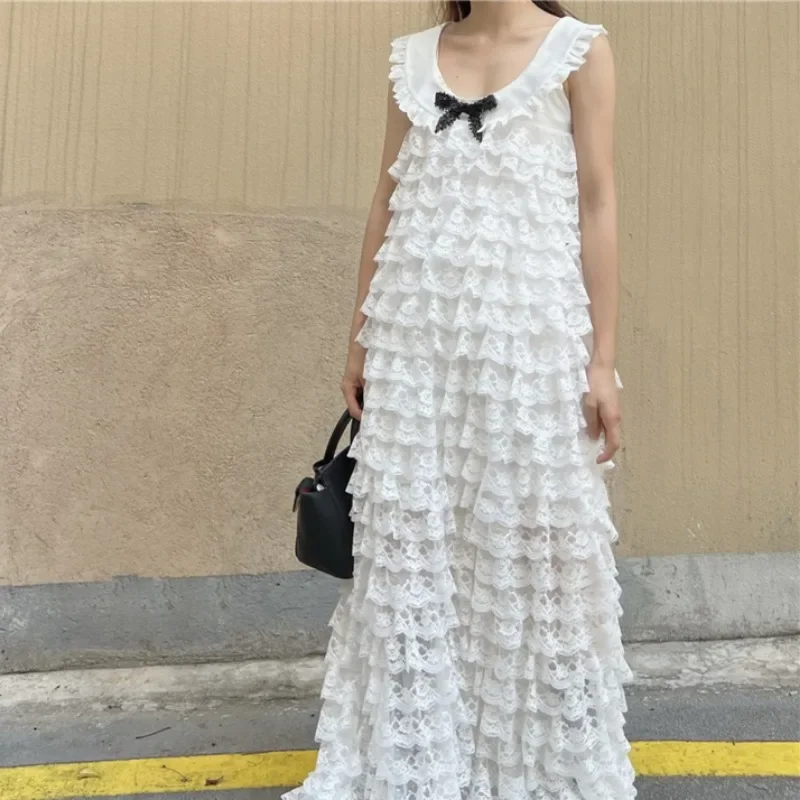 White Elegant Maxi Dress for Women Tierred Sleeveless Party Vestido Vintage O-neck Luxury Design Long Bodycon Streetwear
White Elegant Maxi Dress for Women Tierred Sleeveless Party Vestido Vintage O-neck Luxury Design Long Bodycon Streetwear