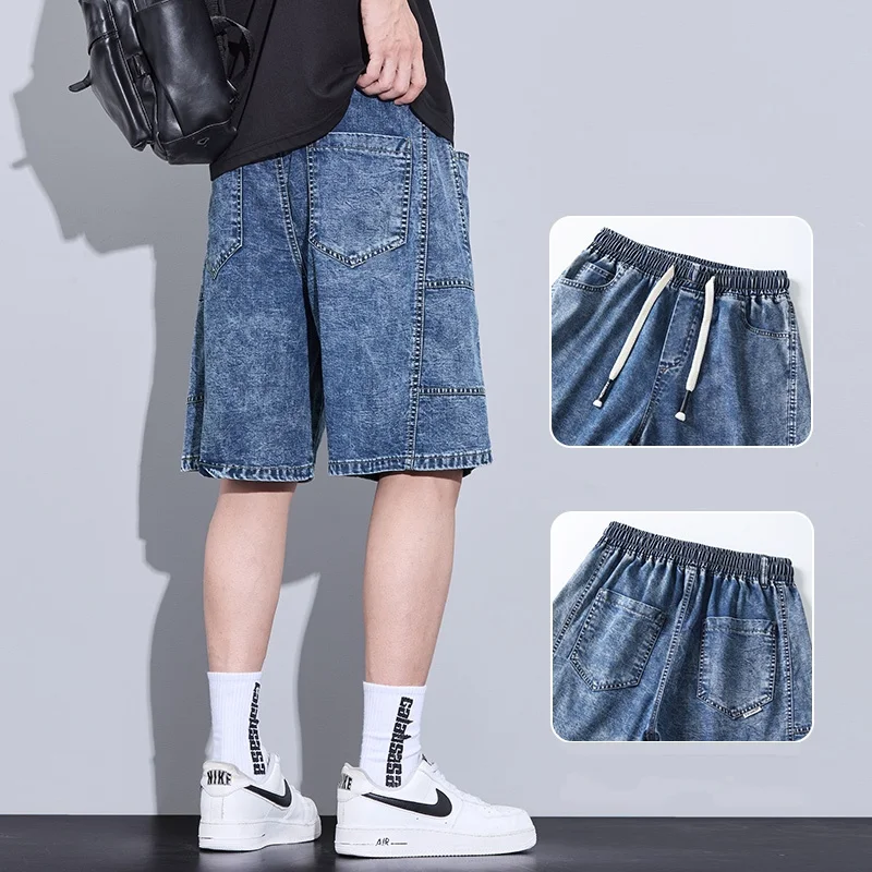 Summer Men's Ice Silk Denim Shorts American Fashion Brand Loose Straight Leg Comfortable Casual Five Quarter Pants
Summer Men's Ice Silk Denim Shorts American Fashion Brand Loose Straight Leg Comfortable Casual Five Quarter Pants