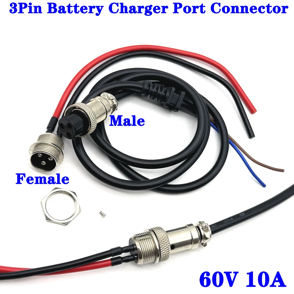 3Pin Battery Charger Port Connector Socket with 60V 10A Cap For Electric Scooter Connectors E-bike Lithium
3Pin Battery Charger Port Connector Socket with 60V 10A Cap For Electric Scooter Connectors E-bike Lithium