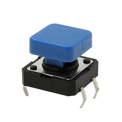 12x12mm Momentary Tactile Tact Push Button Switch 4 Pin w Blue Square Cap
12x12mm Momentary Tactile Tact Push Button Switch 4 Pin w Blue Square Cap