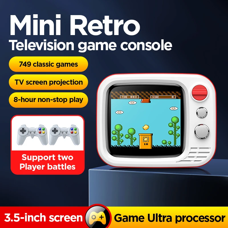H7 Retro Video Handheld Game Console 3.5-Inch HD Built in 749 Retro Games Video Dual Gamepad Handheld Console
H7 Retro Video Handheld Game Console 3.5-Inch HD Built in 749 Retro Games Video Dual Gamepad Handheld Console