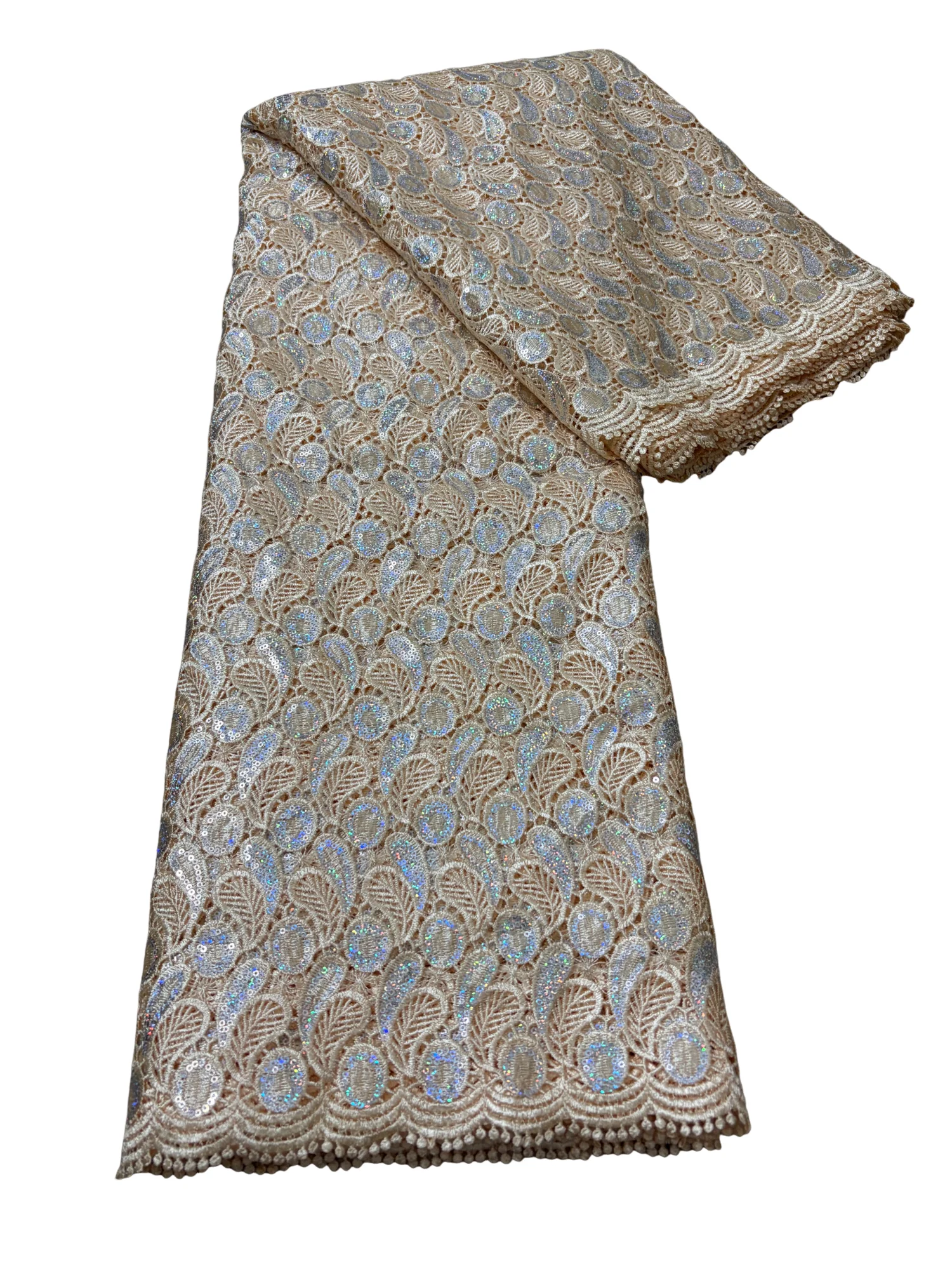 Fashion African Bicolor Guipure Cord Sequin Lace Fabric 2025 High Quality Nigeria Water Soluble Lace For Women Evening Dress HDF
Fashion African Bicolor Guipure Cord Sequin Lace Fabric 2025 High Quality Nigeria Water Soluble Lace For Women Evening Dress HDF