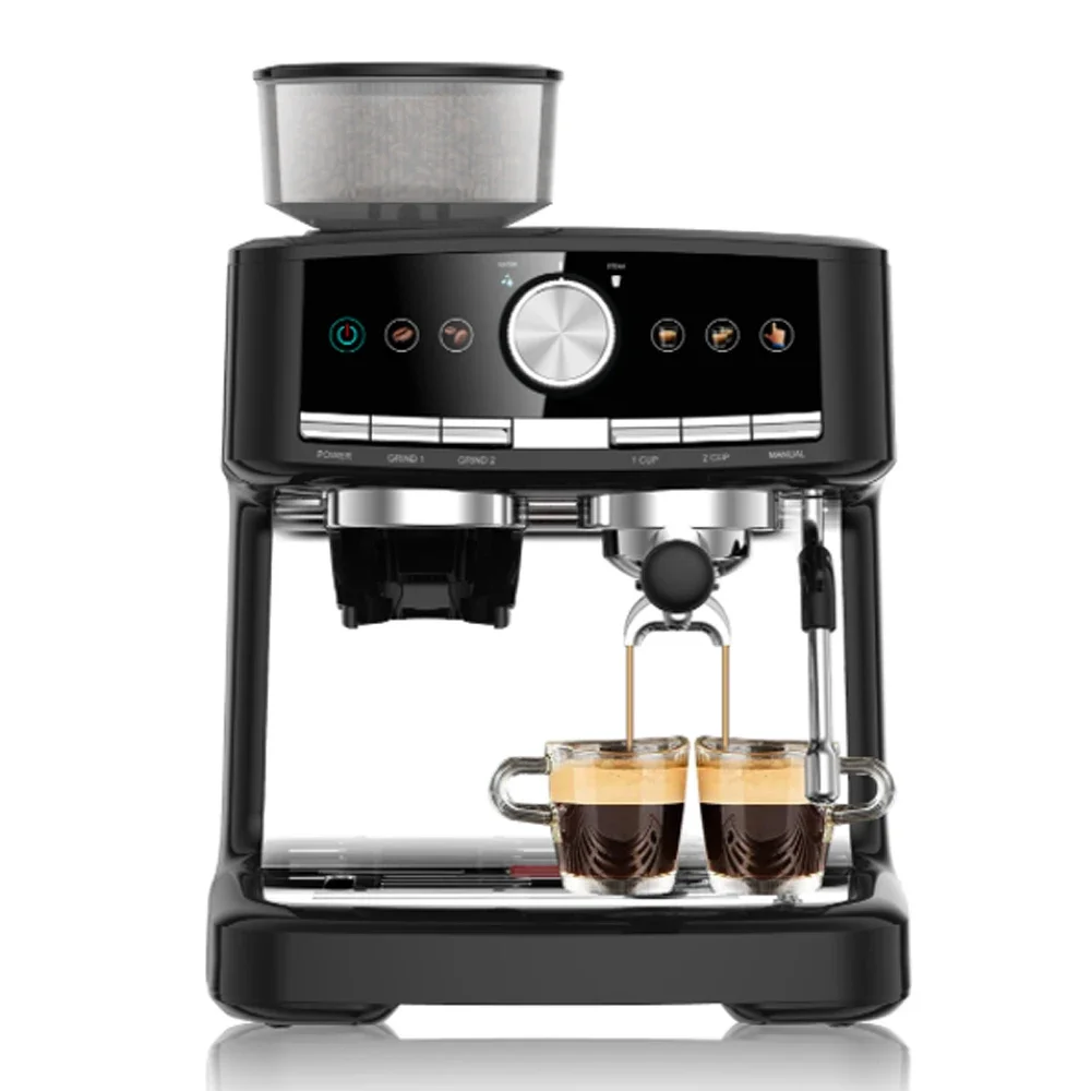 New 15 Bar Pump Electric Coffee Maker Manual Espresso Coffee Machine With Grinder
New 15 Bar Pump Electric Coffee Maker Manual Espresso Coffee Machine With Grinder