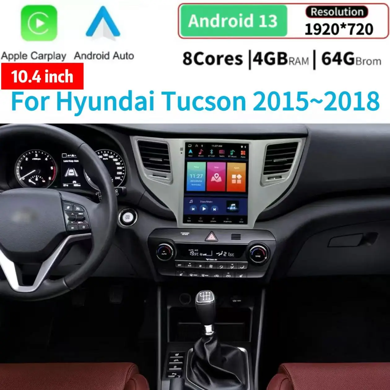 10.4" Android Navigation Car GPS Stereo Tesla Style For Hyundai Tucson 2015~2018
10.4" Android Navigation Car GPS Stereo Tesla Style For Hyundai Tucson 2015~2018