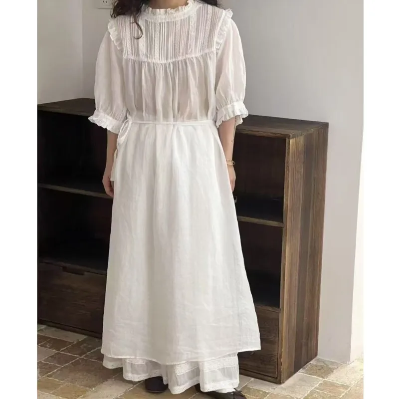 Johnature French Forest Summer New Accordion Lace Panelled Linen Dress 2025 New Vintage Render Thin Casual Ruffles Women Dresses
Johnature French Forest Summer New Accordion Lace Panelled Linen Dress 2025 New Vintage Render Thin Casual Ruffles Women Dresses