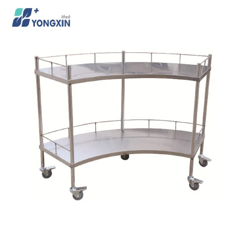 SM-010 stainless steel sector instrument table trolley with two layers Fan shape
SM-010 stainless steel sector instrument table trolley with two layers Fan shape