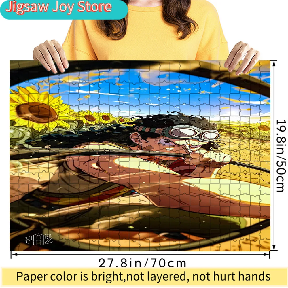 Коллекционный пазл из художественной бумаги «One Piece: Сцена снайпера Усоппа на подсолнечном поле», аниме-персонаж, антистресс, подарок для фанатов
Коллекционный пазл из художественной бумаги «One Piece: Сцена снайпера Усоппа на подсолнечном поле», аниме-персонаж, антистресс, подарок для фанатов