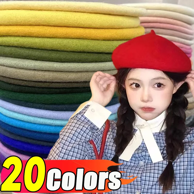 Ins Korean Multi-color Wool Berets for Women Autumn Winter Warm Hat Candy Colored Solid Soft Vintage Painter Caps Casual Beret
Ins Korean Multi-color Wool Berets for Women Autumn Winter Warm Hat Candy Colored Solid Soft Vintage Painter Caps Casual Beret