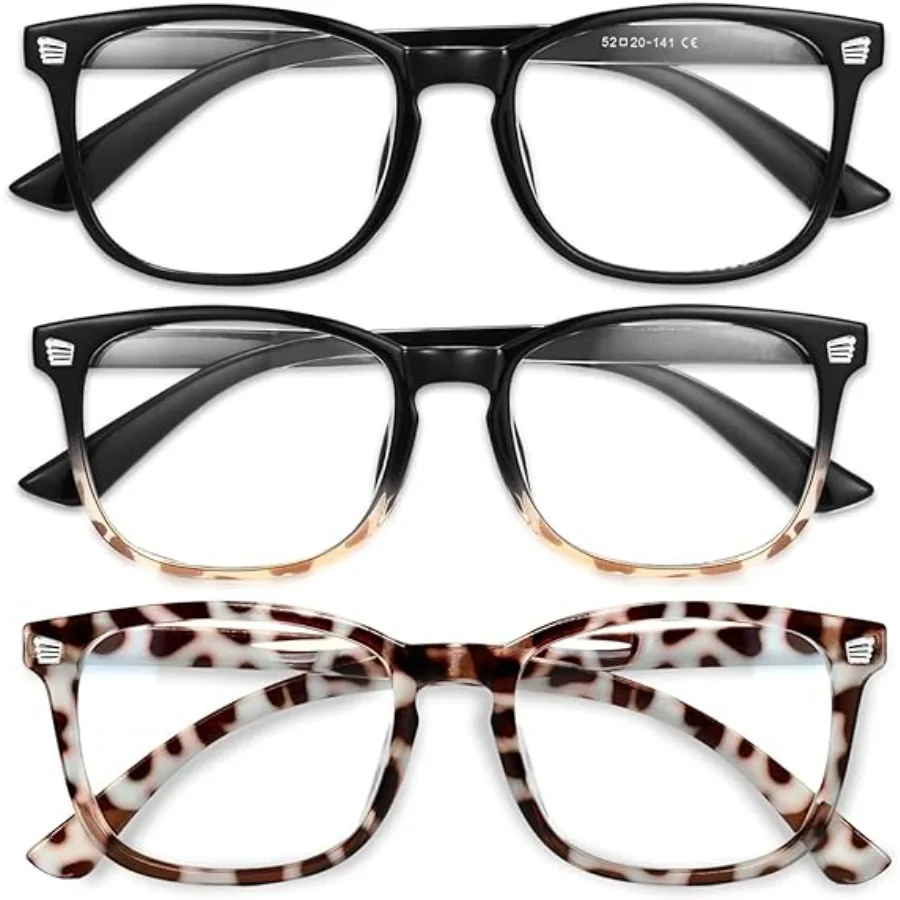 Stylish Eyewear Frame Accessories - Blue Light Glasses for Woman - Computer Glasses for Blue Light Blocking, 3 Pack, A5-matte Black+leopard+black Tortoise
Stylish Eyewear Frame Accessories - Blue Light Glasses for Woman - Computer Glasses for Blue Light Blocking, 3 Pack, A5-matte Black+leopard+black Tortoise