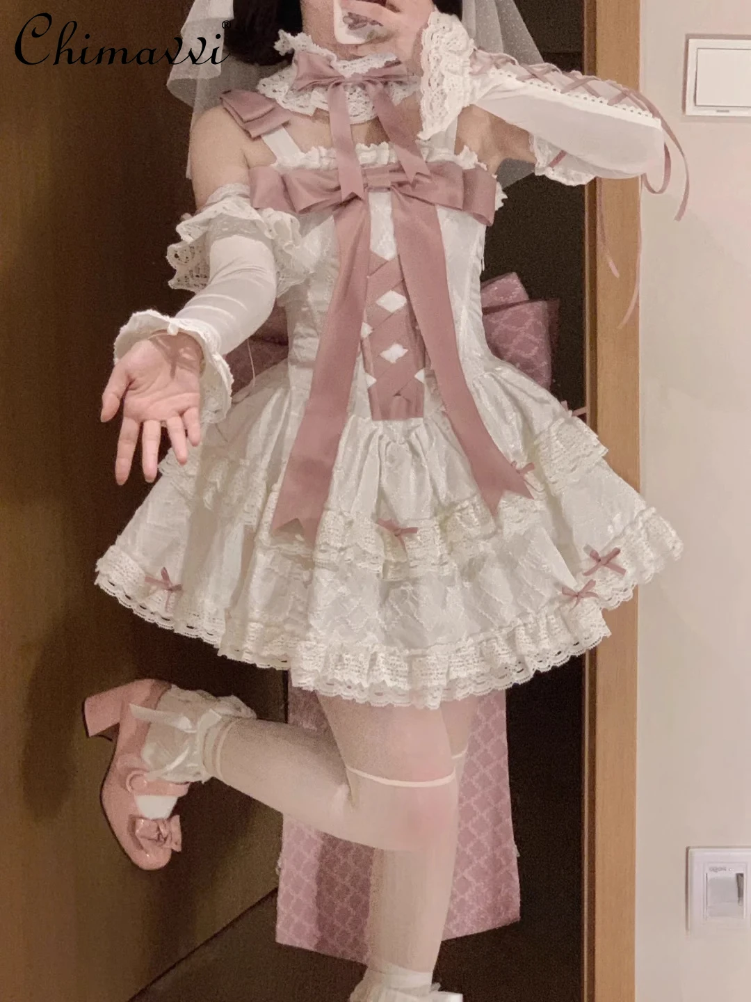 Sweet Ribbon Lolita Ballet Dress Cos Short Dresses Women Spring and Summer New Cute Girl Princess Adult Ceremony Jsk Dresses
Sweet Ribbon Lolita Ballet Dress Cos Short Dresses Women Spring and Summer New Cute Girl Princess Adult Ceremony Jsk Dresses