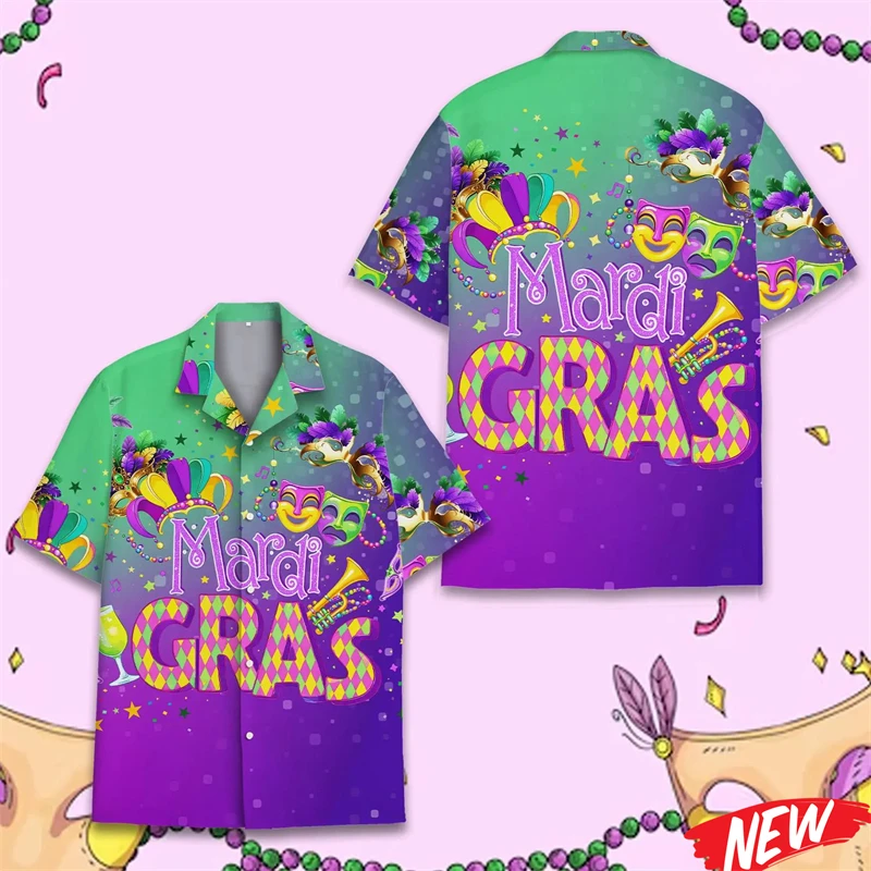 Colorful Mardi Gras Mask Hawaiian Shirt Men Women Carnival Aloha Button Down Short Sleeve Shirt Festival Party Lapel Shirts
Colorful Mardi Gras Mask Hawaiian Shirt Men Women Carnival Aloha Button Down Short Sleeve Shirt Festival Party Lapel Shirts