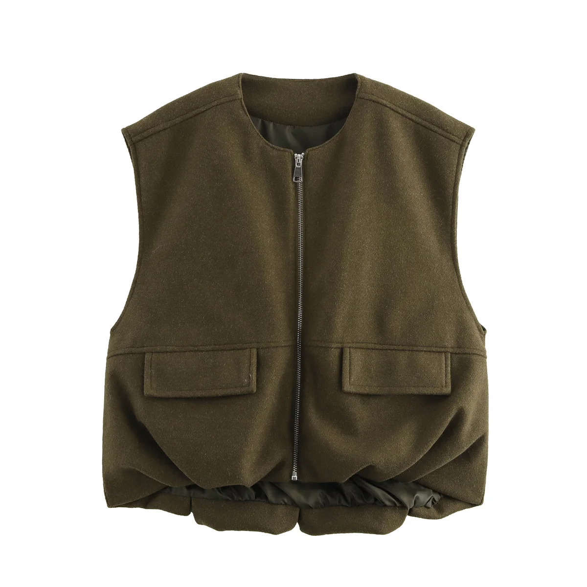 TRAF Women 2025 Spring New Fashion Lazy Style Short Pleated Vest Jacket Chic Round Neck Zipper Asymmetric Vest Mujer
TRAF Women 2025 Spring New Fashion Lazy Style Short Pleated Vest Jacket Chic Round Neck Zipper Asymmetric Vest Mujer