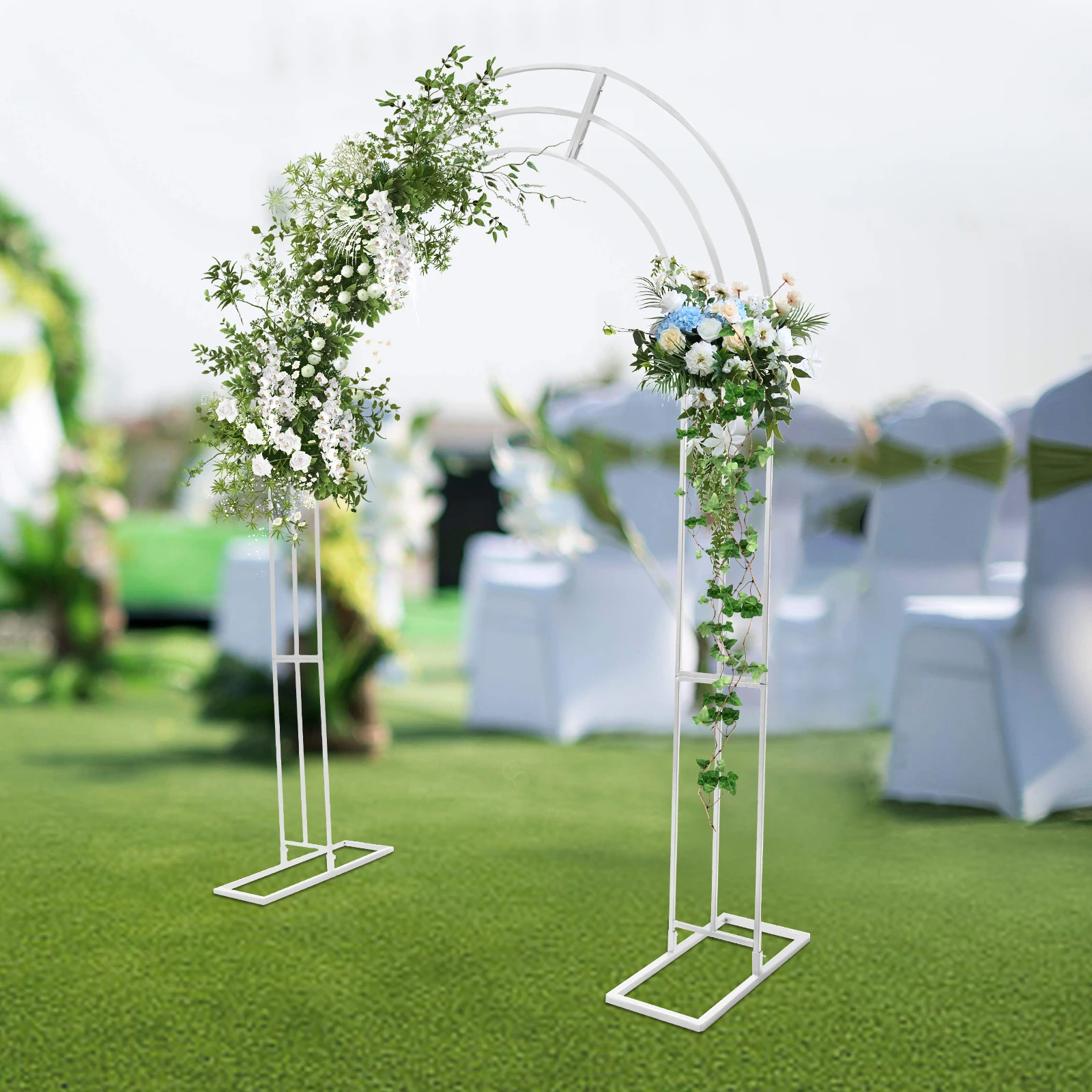 8.5ft White 3-Layer Arch Wedding Stand, 16mm Square Pipe, 22.04lbs Load—Stable Base for Weddings/Garden Decor
8.5ft White 3-Layer Arch Wedding Stand, 16mm Square Pipe, 22.04lbs Load—Stable Base for Weddings/Garden Decor