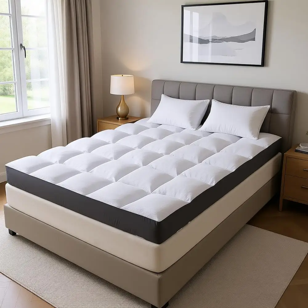 Mattress Topper Queen Size, Memory Foam, Cooling, Pillow Top, Anti-Slip, 4 Elastic Straps, 80x60 Inch
Mattress Topper Queen Size, Memory Foam, Cooling, Pillow Top, Anti-Slip, 4 Elastic Straps, 80x60 Inch