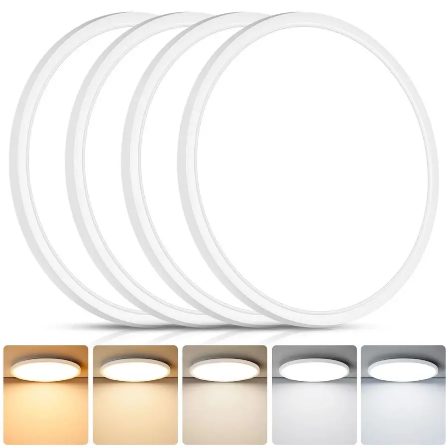 4Pack LED Flush Mount Ceiling Light Fixture, 12 Inch 24W, Super Slim 0.67 Inch, 3200LM, Dimmable 2700K6500K 5 Color Selectable
4Pack LED Flush Mount Ceiling Light Fixture, 12 Inch 24W, Super Slim 0.67 Inch, 3200LM, Dimmable 2700K6500K 5 Color Selectable
